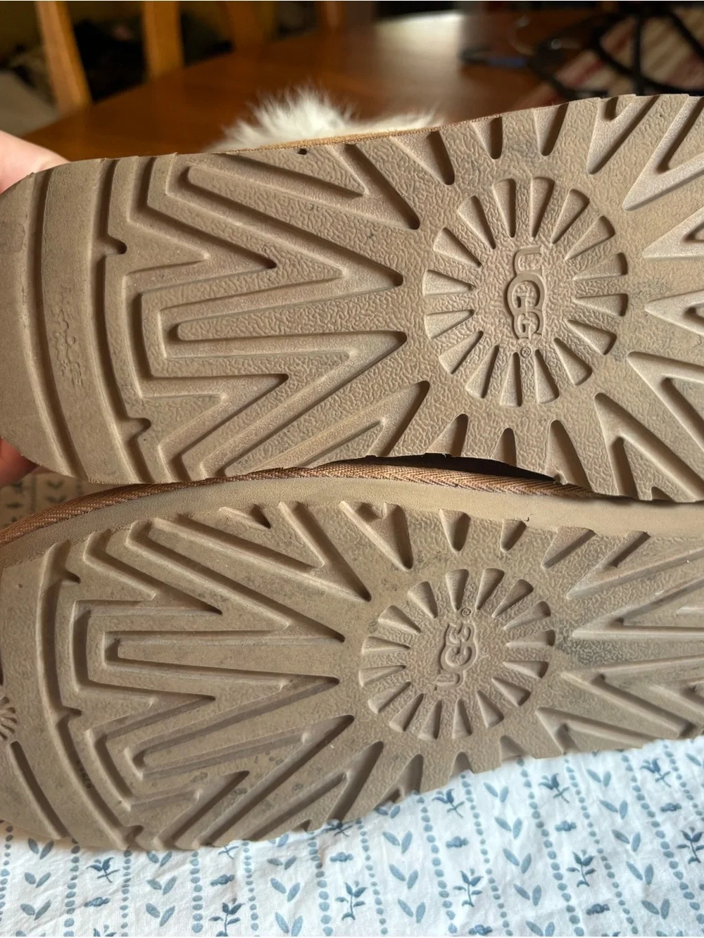 UGG Tan Suede Boots (boots with the fur!)